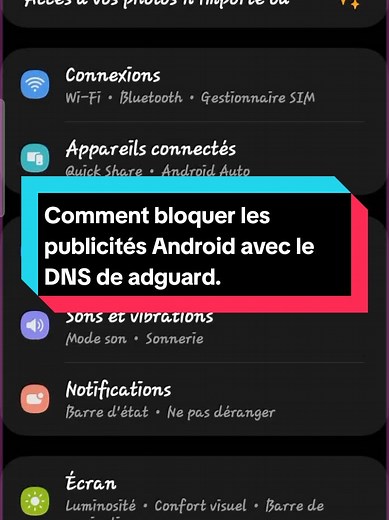 Comment bloquer les publicités Android avec le DNS de adguard.