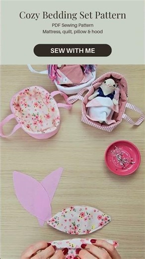 Mini Doll Carrier & Bedding Set PDF Pattern with Step-by-Step Tutorial