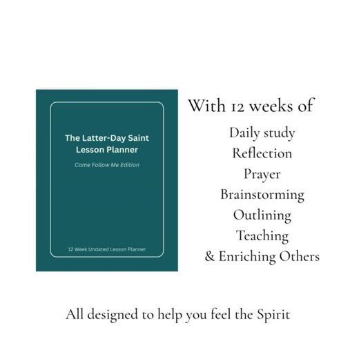 LDS Sunday School Lesson Plan Template — 12 Weeks – Printable Teacher Planner PDF - Etsy