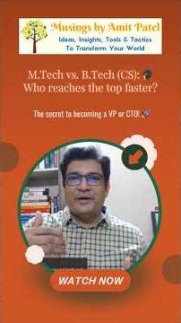 M.Tech vs. B.Tech in Computer Science: Who Reaches the Top Faster? #computerscience