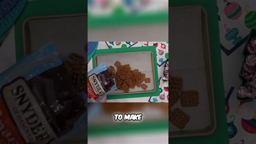 Easy peppermint bark pretzel bites: Peppermint Patty inspired! #shorts