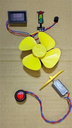 Powering In Traffic Lights Buzzers & Voltmeter With Air Powered Generator #dcmotor #tech #shorts