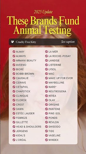 Brands that TEST ON ANIMALS (2025 Update)