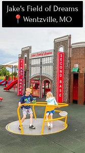 ⚾ How cool is this play area? We go to a lot of amazing playgrounds, but 𝗝𝗮𝗸𝗲'𝘀 𝗙𝗶𝗲𝗹𝗱 𝗼𝗳 𝗗𝗿𝗲𝗮𝗺𝘀 in 𝗪𝗲𝗻𝘁𝘇𝘃𝗶𝗹𝗹𝗲, 𝗠𝗶𝘀𝘀𝗼𝘂𝗿𝗶 is one of the very best. ⠀ 🏈 Another @unlimitedplay creation, this inclusive and accessible play area has so many fun and creative details. ⚾ Where else can kids scale a miniature Busch Stadium, climb a football helmet, take a roller slide to home plate, or rock in a Zamboni? ⠀ 🏀 This fenced playground also features ziplines, musical instru