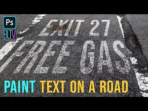 Photoshop: Paint text or a logo on a road!