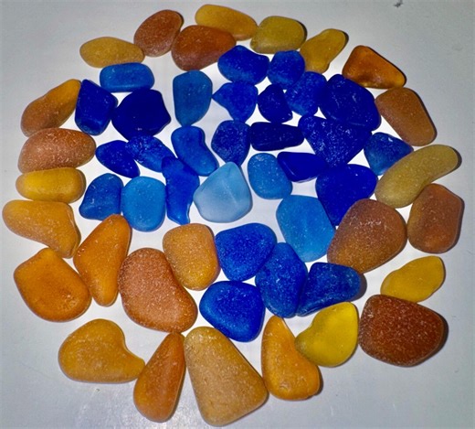 Authentic NYC Micro Mini Sea Glass: Blue, Golden Yellow Beach Glass for Crafts - Etsy