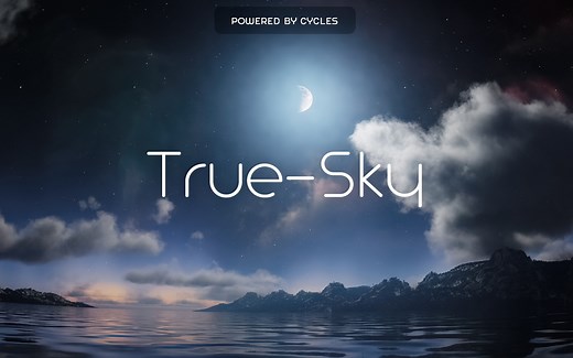 Blender插件-真实天空预设照明云雾星空雾场True-Sky v2.0.1 使用教程