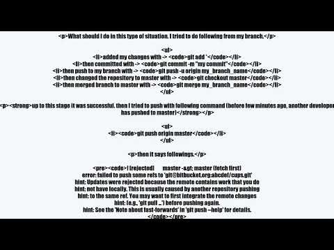 what will happen when merge, if both master and branch has changed in bitbucket