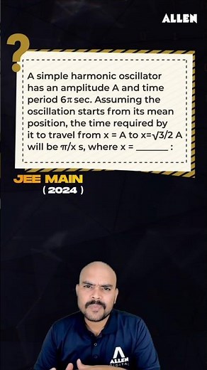 Simple Harmonic Motion: How To Solve SHM Problems in Less than One Minute | @ALLENJEE #shorts