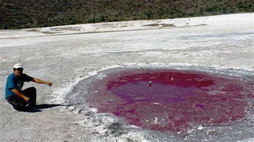 Volcanic crater believed to be ‘alien landing site’ turns red ‘amid danger'