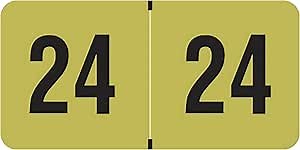 2024 Year Stickers, Compatible with Smead ETYJ Series, Doctor Stuff 2024 Chart Stickers, Gold Color Coded, USA Made Year Labels for End Tab File Folders, 500/Roll, 1 Roll, 3/4" x 1-1/2"