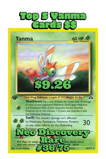 Top 5 Rarest Yanma Pokémon Cards #pokemon #pokemoncards #pokémon #rarepokemoncards #top5 #tcg