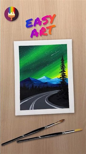 Painting A Magical Night Sky & Winding Road 🏔️