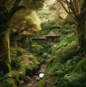 Enchanted Haven: A Mythical Fairy Village in a Lush Green Meadow - Etsy
