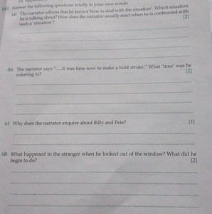 (a) The narrator affirms that he knows 'how to deal with the si... | Filo