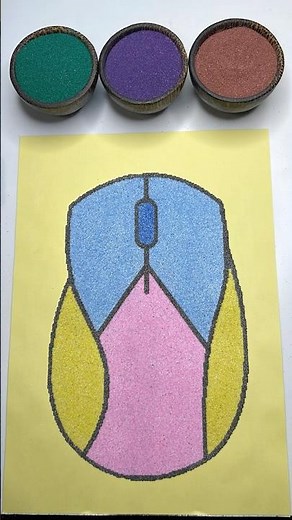 Colorful Computer Mouse Sand Art 🎨 #shorts #satisfying #relaxing #sandpainting #sandart #asmr