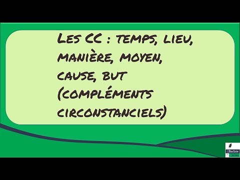 Syntaxe - les compléments circonstanciels (temps, lieu, manière, moyen, cause, but)