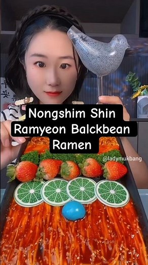 Nongshim Shin Ramyeon Black bean Ramen & Broccoli Mukbang!