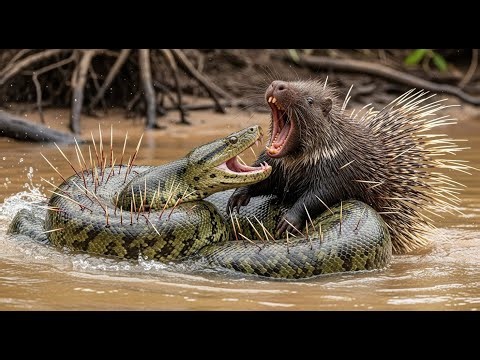 Giant Anaconda vs Porcupine: A Brutal Amazon Survival Battle