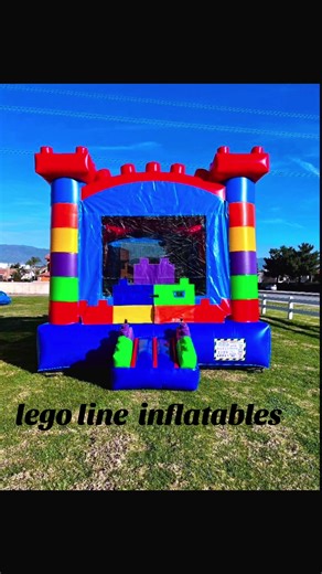 Our LEGO-style inflatables Combos, jumpers, castles & obstacle courses that kids go CRAZY for. Perfect for parties, events & rental businesses #InflatableBusiness #BounceHouseLife #PartyRentals #EventPros #KidsPartyFun