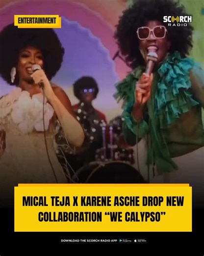 SCORCH RADIO on Instagram: "🎶 Mical Teja x Karene Asche Drop New Collaboration “We Calypso” Mical Teja has joined forces with calypso royalty Karene Asche for a powerful new release titled We Calypso - a track that honours the roots of the artform while pushing it boldly into the now. Teja announced the song on social media with a message that perfectly captures its heartbeat: “This thing doh care bout creed or race - everybody could relate.” It’s a fitting motto for a record built on unity, cu