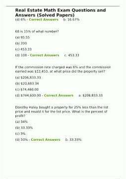 Alabama Real Estate Exam Questions and Answers Solved Papers