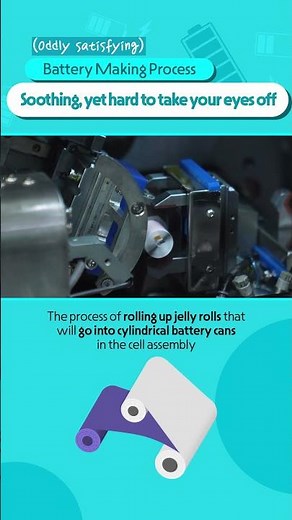 [How Batteries Are Made] Cell Assembly - Cylindrical Battery (feat. Winding)