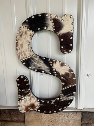 18”custom Handmade Rustic Western Cowhide Letters Home Decor Wall Decoration Unique Rustic Cowhide Home Decor Unique Rustic Initial - Etsy