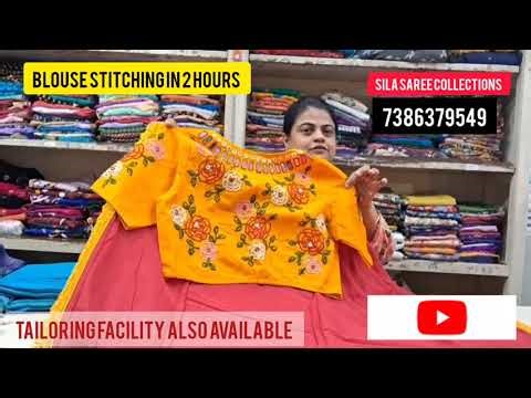 Designer Hand Embroidery work Readymade Blouses with Matching Sarees #silasareecollections #ameerpet