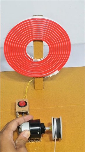 Powering 12 volt neon light with dynamo gear motor #dcmotor #diy #shorts