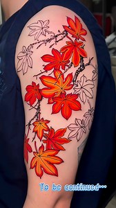 IG/TikTok @themanyao Maple leaf half sleeve tattoo in process…🔨🔧#mapleleafs #mapleleaftattoo #tattooidea #tattooideas #colortattoo #colortattoos #inked #armtattoo #inprogresstattoo #redtattoo | Man Yao