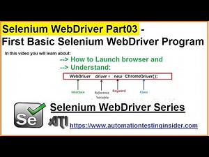 Selenium WebDriver | Part3 | Basic WebDriver Program