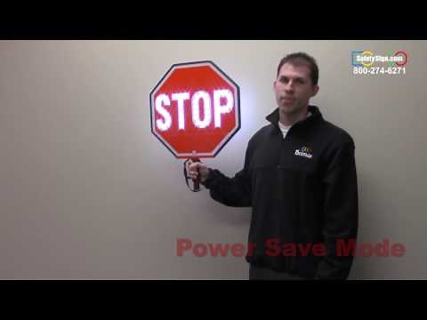Hand Held LED Stop Sign & Stop/Slow Sign Demonstration