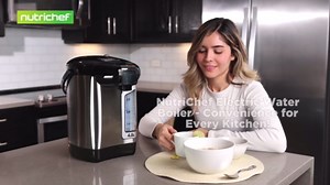 NutriChef Digital Water Boiler and Warmer - 4L/4.23 Qt Stainless Electric Hot Water Dispenser w/ LCD Display, Rotating Base, Keep Warm, Auto Shut Off, Safety Lock, Instant Heating for Coffee & Tea