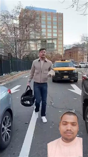 Would you take $1,000 from a stranger in traffic?" #MrBeast #Shorts #GiveMoney #Traffic