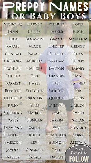 Preppy Names For Baby Boys #babyboynames #preppy #babies #babyboynames #babymama #momtok | Baby Names Tinytruimphs