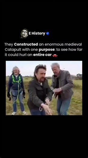 EXPH HISTORY | They constructed an enormous medieval catapult with one purpose: to see how far it could hurl an entire car. Built using old-world... | Instagram