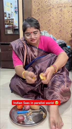 Indian saas in parallel world 🥹 #saasbahu #saasbahucomedy #family #trending #funny #ytshorts