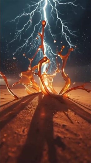 😲 You Know What Happens When Thunderstrike Hits Sand ?#shorts #youtubeshorts @zackdfilms @MrBeast