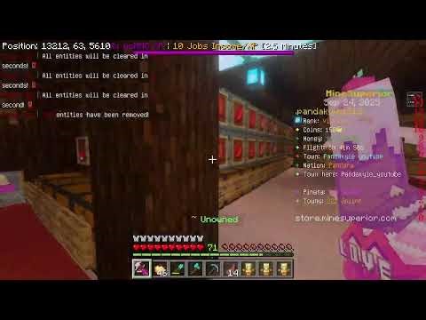 minecraft playing on a towny server EP 16 come and join my towny SERVER IP Bzz.mcs.gg