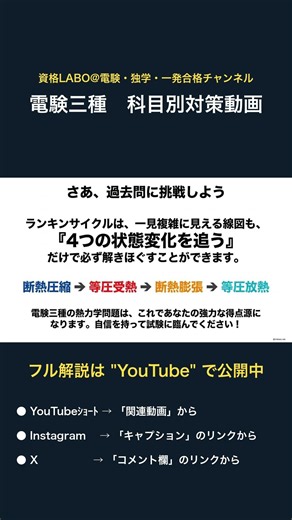 電験三種【電力】汽力発電のランキンサイクル【ショート#07】