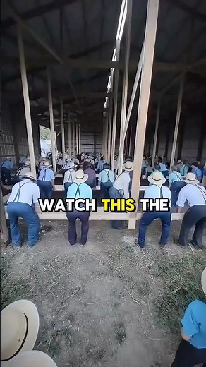 Amish Move a Giant Barn with No Machines – Incredible Teamwork! #shorts