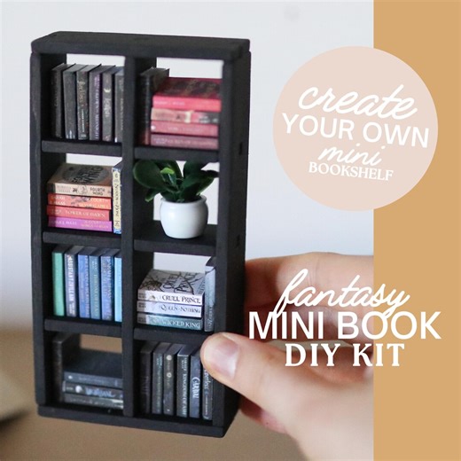FANTASY Mini Book KIT | Reader Reading Books Do It Yourself Craft Booktok Acotar Decor Miniature Romantasy (mini Bookshelf Included) - Etsy