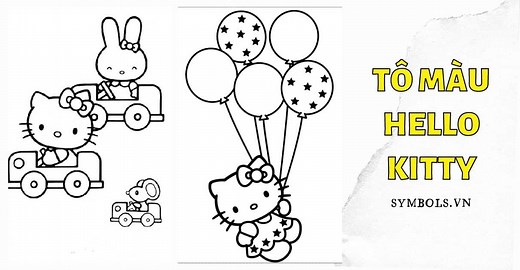 Tô Màu Hello Kitty Đẹp: 91  Tranh Tô Màu Cho Bé Dễ Thương