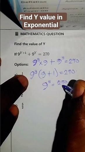 Find Y value in Exponential Expression #maths #basicproblems #mathproblem