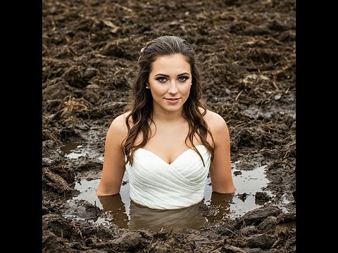 Trash the Dress in Manure