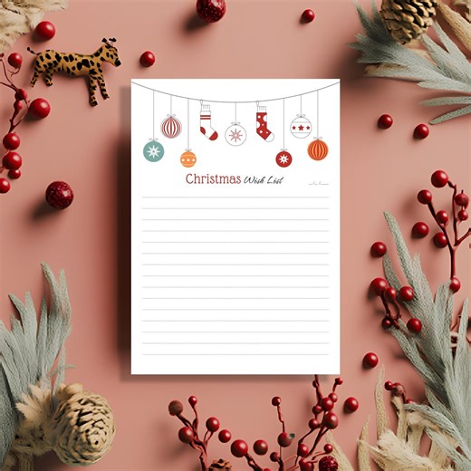 Christmas Wish List Printable: Festive Holiday Activity (PDF Download) - Etsy