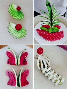 Simple Fruit Carving Ideas For Beginners #fruits #fruitcarving #vegetarianrecipes #decoration #craft #tips | Art & Craft