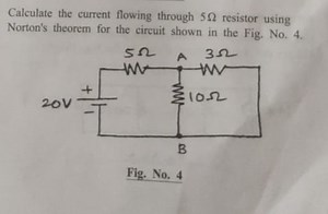 Calculate the current flowing through 5Ω resistor using Norton'... | Filo