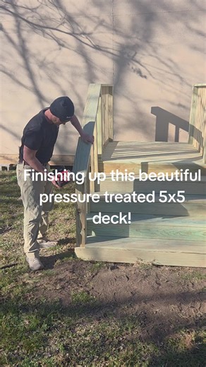 Beautiful Pressure Treated 5x5 Deck Completion